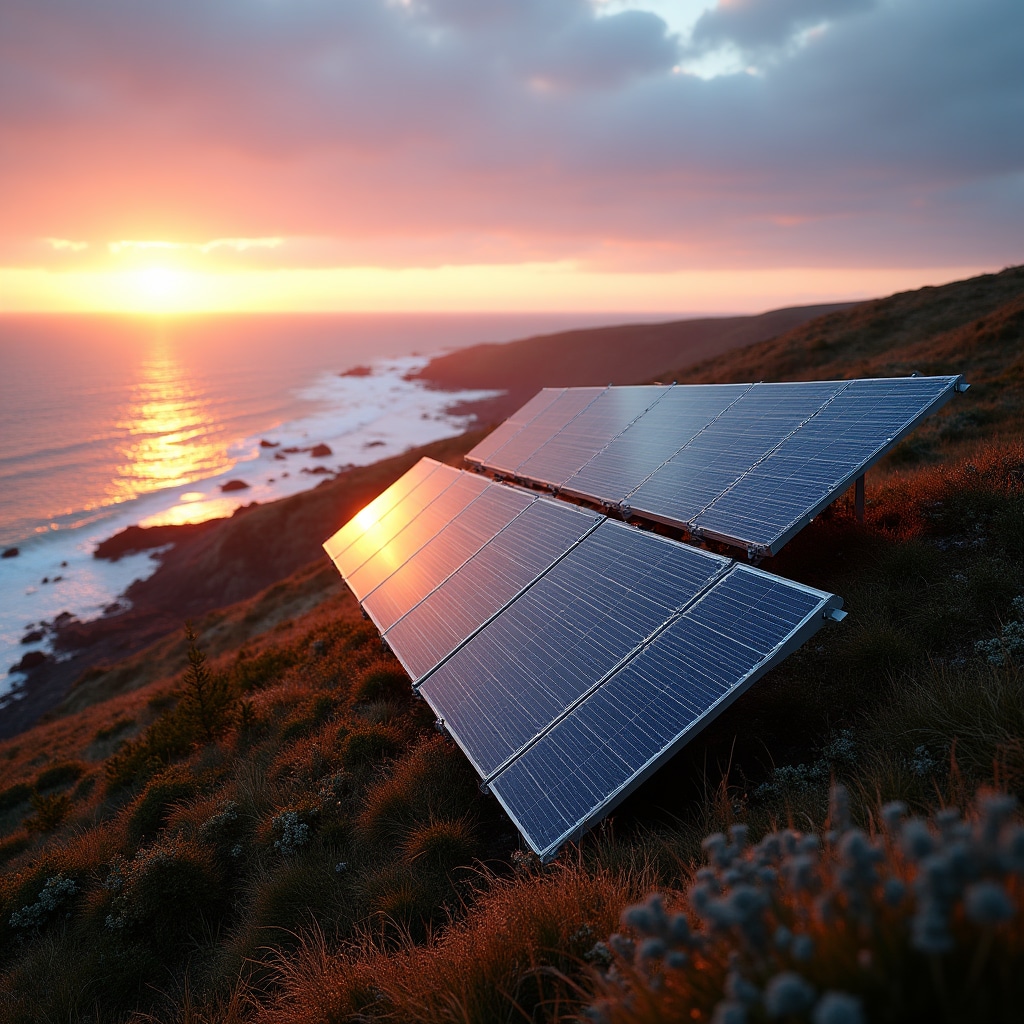 Coastal solar array installation in Nova Scotia