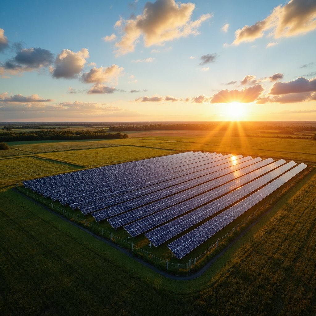 Solar farm installation in Ontario countryside